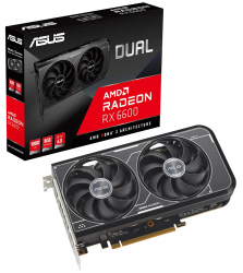 ³ Radeon RX 6600, Asus, DUAL V3, 8Gb GDDR6, 128-bit, HDMI/3xDP, 2491/14000 MHz, 8-pin (DUAL-RX6600-8G-V3)