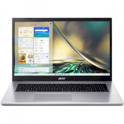  17" Acer Aspire 3 A317-54-59UL (NX.K9YEP.006) Silver 17.3" (1920x1080, IPS, 60Hz), Intel Core i5-1235U (10x1.3-4.4GHz), 16GB DDR4, SSD 512GB, Intel Iris Xe Graphics, LAN, Wi-Fi 5, BT 5.1, 3xUSB3.2, HDMI, 42Wh, DOS