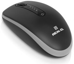  REAL-EL RM-455W Rechargeable Wireless, Black, , Type-C, BT, , 2400 dpi, 3  -  8