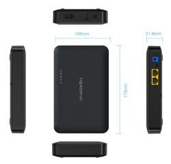      Marsriva KP2 EC, Black, 8000 mAh (29.6Wh), 1xDC (9V/2.0A  12V/1.5A), 1xDC (5V/2.1A), 1xUSB (5V/2.1A), PoE (24V/0.75A) -  5