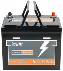      PowMr LiFePO4 12.8V 100AH (POW-100AH-12.8V-MINI) -  2