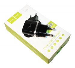    Hoco "C12 Smart", Black, 2xUSB, 2.4A