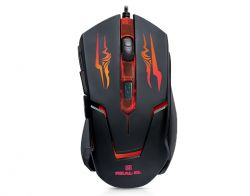  REAL-EL RM-520 Gaming, Black, USB, , 800/1200/1600/2400 dpi, 5 , 1,5 , LED  -  2