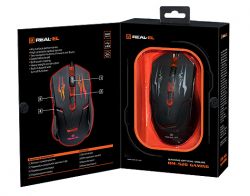  REAL-EL RM-520 Gaming, Black, USB, , 800/1200/1600/2400 dpi, 5 , 1,5 , LED  -  3