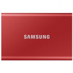   SSD, 1Tb, Samsung Portable SSD T7, Red, USB 3.2, 3D TLC, 1050/1000 MB/s,  , 256-  AES, 85 x 57 x 8 , 58  (MU-PC1T0R/WW)