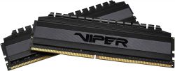 ' 16Gb x 2 (32Gb Kit) DDR4, 3200MHz, Patriot Viper 4 Blackout, Black, 16-18-18-38, 1.35V,   (PVB432G320C6K) -  2