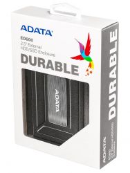   2.5" ADATA ED600, Black, 1x2.5" SSD/HDD, USB 3.0 (AED600-U31-CBK) -  5