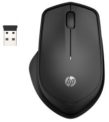   HP 280 Silent, Black, USB, 2.4 GHz, 1200 dpi, 3 , 1AA (19U64AA) -  2