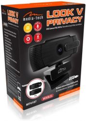 - Web  Media-Tech LOOK V Privacy, Black, 1920x1080/30 fps, , , USB, 1.2  (MT4107) -  3