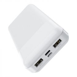    20000 mAh, Hoco J72A "Easy Travel", White, 2xUSB, LED   -  2