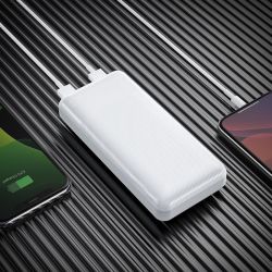    20000 mAh, Hoco J72A "Easy Travel", White, 2xUSB, LED   -  3