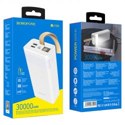    30000 mAh, Borofone BJ18A "Coolmy", White, 2xUSB / Type-C, LED   , LED  -  4