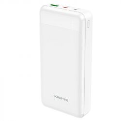    20000 mAh, Borofone BJ19A "Incredible", White, 20 , 1xUSB (QC3.0) / 1xType-C (PD3.0), LED   