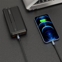    20000 mAh, Borofone BJ9A "Uranus", Black, 22.5 , 2xUSB / Type-C, QC3.0, PD3.0, LED    -  4