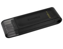 USB 3.2 Type-C Flash Drive 256Gb Kingston DataTraveler 70, Black (DT70/256GB) -  1