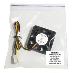  40 , Cooling Baby, Black, 404010 , 5000 /, 22 , 12V / 0.11A, 3-pin (4010 3PS) -  4