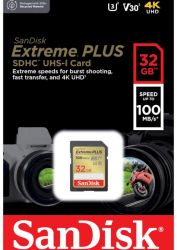  '  ' SDHC, 32Gb, SanDisk Extreme Plus, Class10 UHS-I U3 V30,  100/60 / (SDSDXWT-032G-GNCIN) -  4