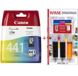  Canon CL-441, Color, MG2140 / MG3140, 9  +   WWM 3x20  (Set441-inkC) -  1