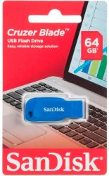 USB Flash Drive 64Gb SanDisk Cruzer Blade, Electric Blue (SDCZ50C-064G-B35BE) -  3