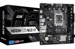 . LGA1700, ASRock H610M-H2/M.2 D5, H610, 2xDDR5, Int.Video(CPU), 4xSATA3, 1xM.2, 1xPCI-E 4.0 x16, 1xPCI-E 3.0 x1, ALC897, RTL8111H, 4xUSB3.2/6xUSB2.0, 2xHDMI, MicroATX