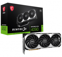  GeForce RTX 4090, MSI, VENTUS 3X E OC, 24Gb GDDR6X, 384-bit, HDMI/3xDP, 2565/21000 MHz, 16-pin (RTX 4090 VENTUS 3X E 24G OC)