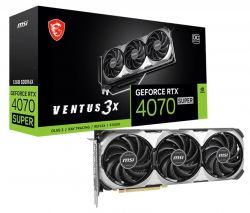  GeForce RTX 4070 SUPER, MSI, VENTUS 3X OC, 12Gb GDDR6X, 192-bit, HDMI/3xDP, 2520/21000 MHz, 16-pin (RTX 4070 SUPER 12G VENTUS 3X OC)