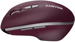   Canyon MW-21, Burgundy Red, USB 2.4GHz,  ( LED- Pixart 3065), 800 - 1600 dpi, 7 ,  , 2xAAA (CNS-CMSW21BR) -  2