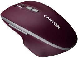   Canyon MW-21, Burgundy Red, USB 2.4GHz,  ( LED- Pixart 3065), 800 - 1600 dpi, 7 ,  , 2xAAA (CNS-CMSW21BR) -  3