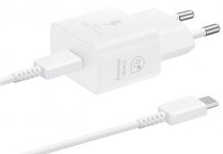    Samsung Power Adapter, White, 1xType C +Cable, 25W / 3A