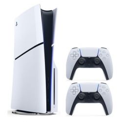   Sony PlayStation 5 Slim, White,  Blu-ray  +   DualSense