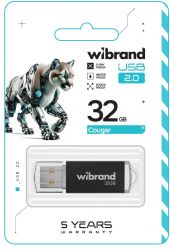 USB Flash Drive 32Gb Wibrand Cougar, Black (WI2.0/CU32P1B) -  2