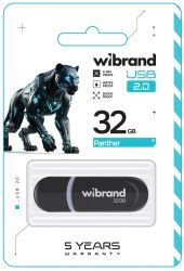 USB Flash Drive 32Gb Wibrand Panther, Black (WI2.0/PA32P2B) -  2