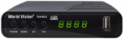 TV-   World Vision T644D2 FM, Black, H.264, AC3. DolbyDigital, DVB-T2/T/C, FM , IPTV, DLNA, Stalker, , , 2USB,   , CPU-GX6705       644xx  645xx