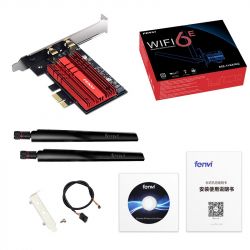   PCI-E x1, Fenvi FV-AXE3000, WiFi 6E ( 2400 Mbps), Bluetooth 5.3, Intel AX210, , 2   -  2