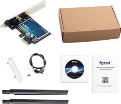   PCI-E Fenvi FV-AC1200, PCI-E x1, WiFi 802.11ac/a/b/g/n Dual Band 2.4Ghz-300Mbps/5Ghz-867Mbps (1200Mbps), Bluetooth 4.2, 2  -  2