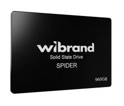   960Gb, Wibrand Spider, SATA3, 2.5", 3D TLC, 550/460 MB/s (WI2.5SSD/SP960GBST)