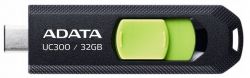   USB 32Gb ADATA UC300, Black/Green, Type-C 3.2 Gen 1,  100 / (ACHO-UC300-32G-RBK/GN)