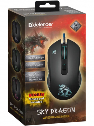  Defender Sky Dragon GM-090L, Black, USB, , 800-3200 dpi, 30 IPS, 5  ,  , 1.5 ,    (52090) -  6