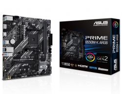 . AM4 (B550) Asus PRIME B550M-K ARGB, B550, 2xDDR4, Int.Video(CPU), 4xSATA3, 2xM.2, 1xPCI-E 4.0 x16, 1xPCI-E 3.0 x1, ALC887, RTL8111H, 6xUSB 3.2/4xUSB 2.0, HDMI/DP, MicroATX