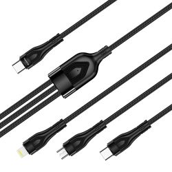  Type-C - Type-C / Lightning / microUSB, ColorWay, Black, 1.2 , 60  (CW-CBPDU3060-BK) -  2