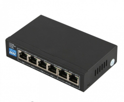 PoE  FoxGate S6004-E2-AI POE (60W), 410/100 PoE, 2100 RJ45 (Uplink), Black