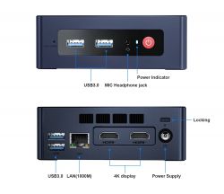  Beelink MINI S, Black, Celeron N5095 (4x2.0-2.9 GHz), 8Gb DDR4 2933 MHz SO-DIMM, 128Gb SSD M.2, 1x2.5" SATA, UHD Graphics, WiFi 5, Bluetooth 4.2, GLan, 4xUSB 3.2, 2xHDMI, Windows 11 Pro,  VESA   (BLMSN50908128BK_W6) -  3