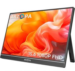  15.6" Arzopa A1, Black, WLED, IPS, 1920x1080, 16:9, 5 , 60 , 300 /, 1200:1, 178/178, Type-C, 21 