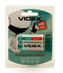  AA, 600 mAh, Videx, 2 , 1.2V, Blister -  1