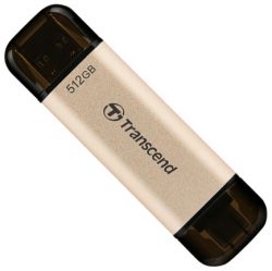 USB 3.2 / Type-C Flash Drive 512Gb Transcend JetFlash 930C, Gold/Black (TS512GJF930C)