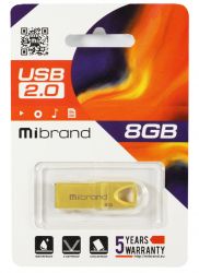 USB Flash Drive 8Gb Mibrand Taipan Gold (MI2.0/TA8U2G) -  1