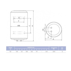  Atlantic Opro Central Domestic Wall Mounted 150 ES-VM150ME-B (2200W) 871236 -  7