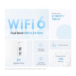 TP-Link  WiFi-Mesh Deco X10 AX1500, 1xGE LAN, 1xGE WAN, 2 DECO-X10-2-PACK -  2