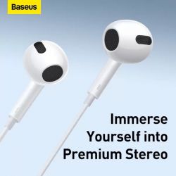  Baseus Encok H17 lateral in-ear Wired Earphone 3.5mm White (NGCR020002) -  10