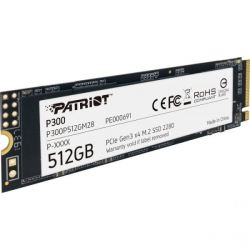 SSD  Patriot P300 512Gb M.2 NVMe 2280 PCIe 3.0 3D TLC (P300P512GM28) -  4